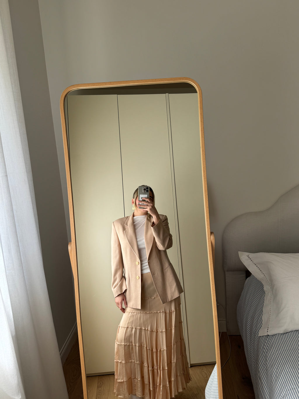 Viscose and wool pink blazer