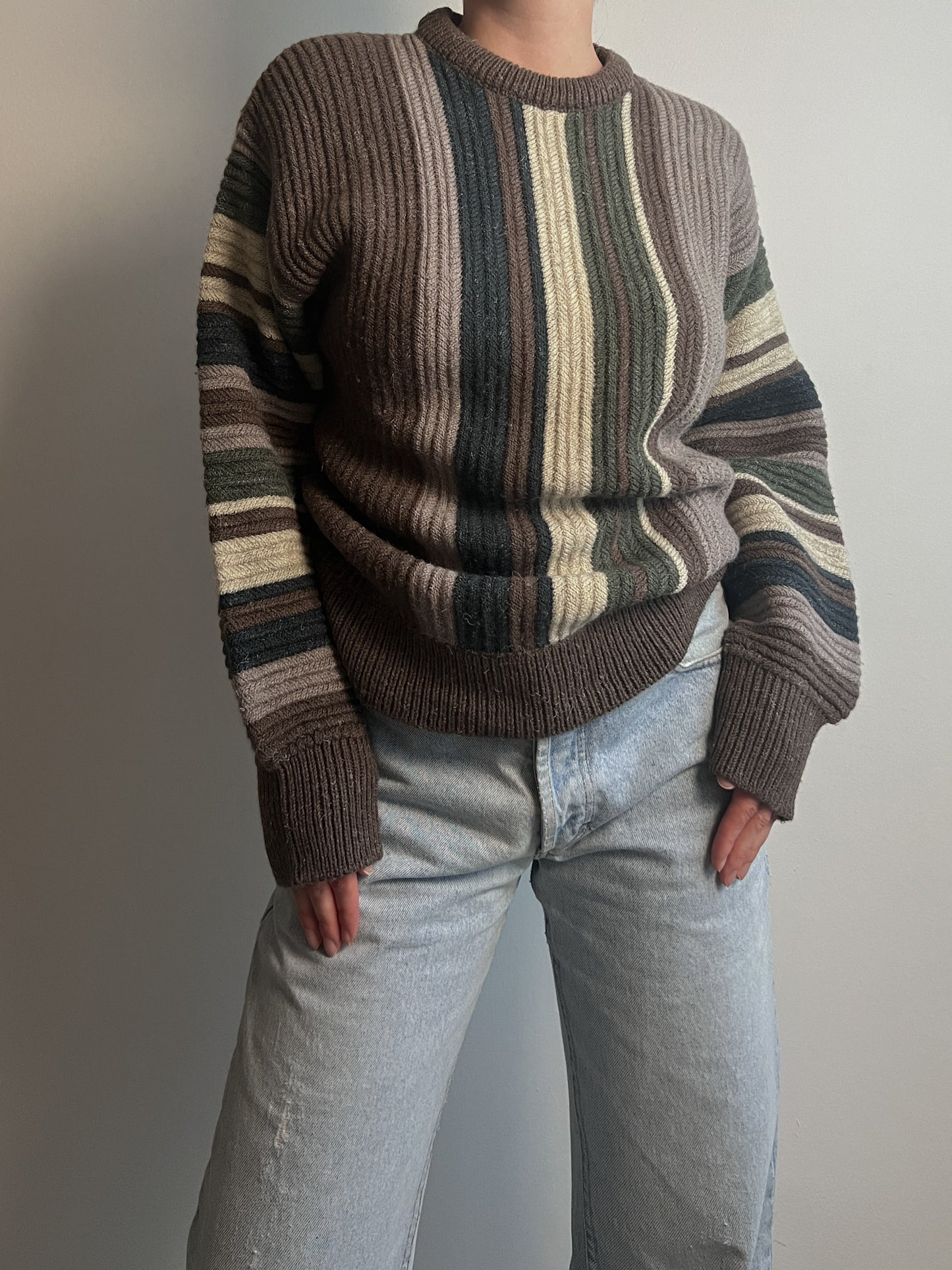 Pure wool striped pull