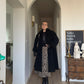 Pure wool and fur black coat