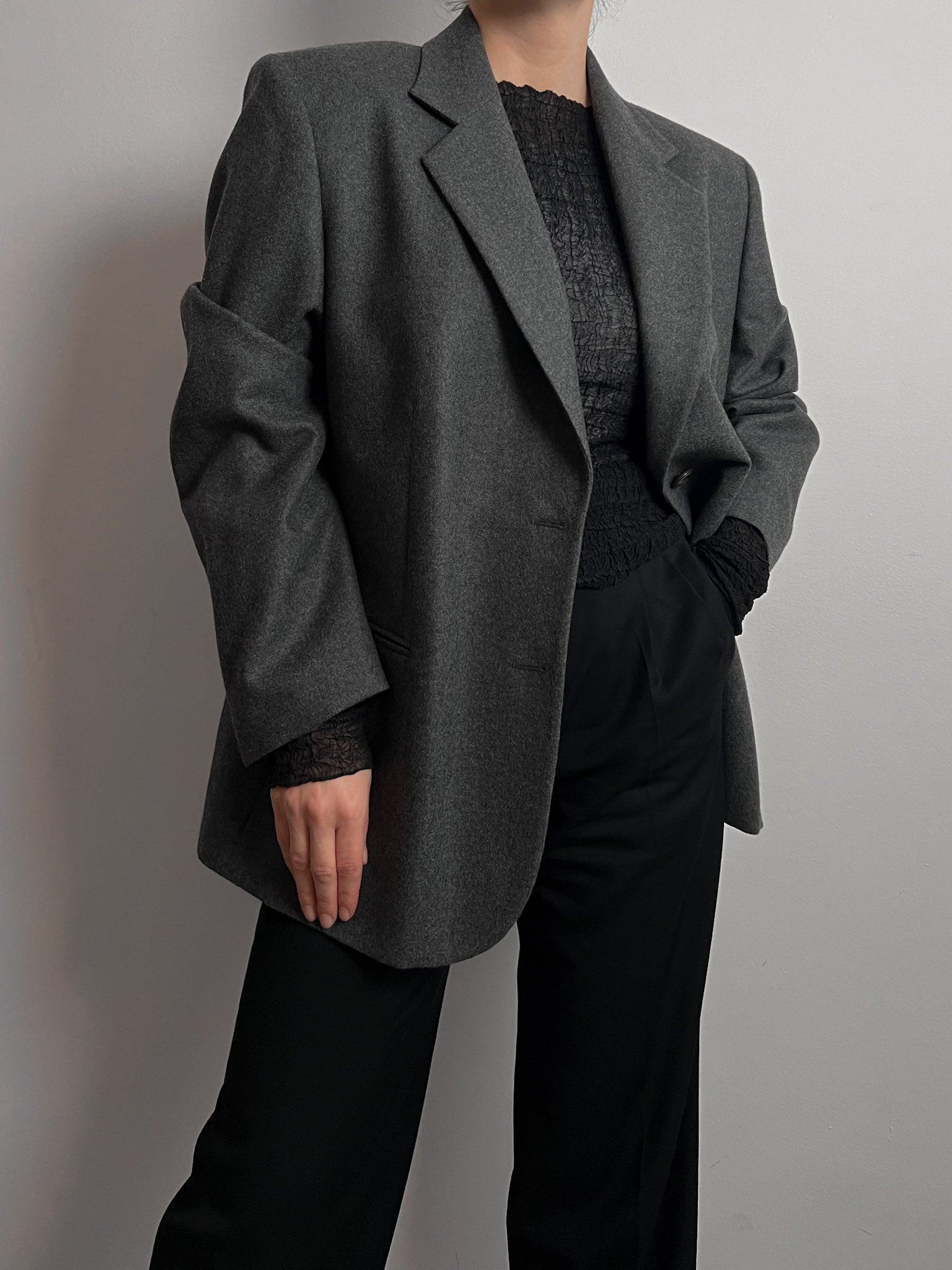 Pure virgin wool grey blazer