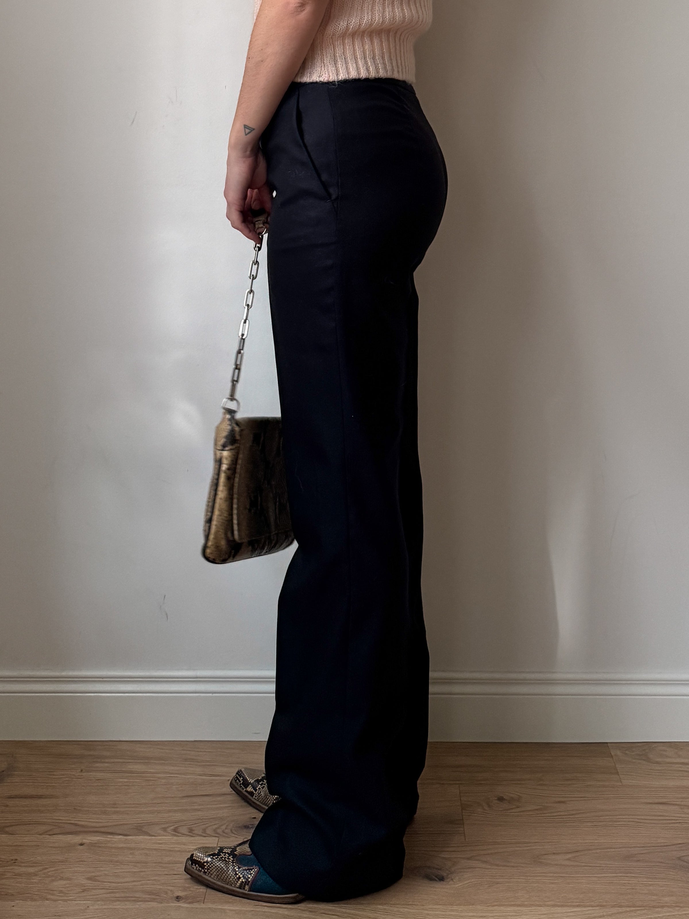 Max Mara wool and silk blue pants
