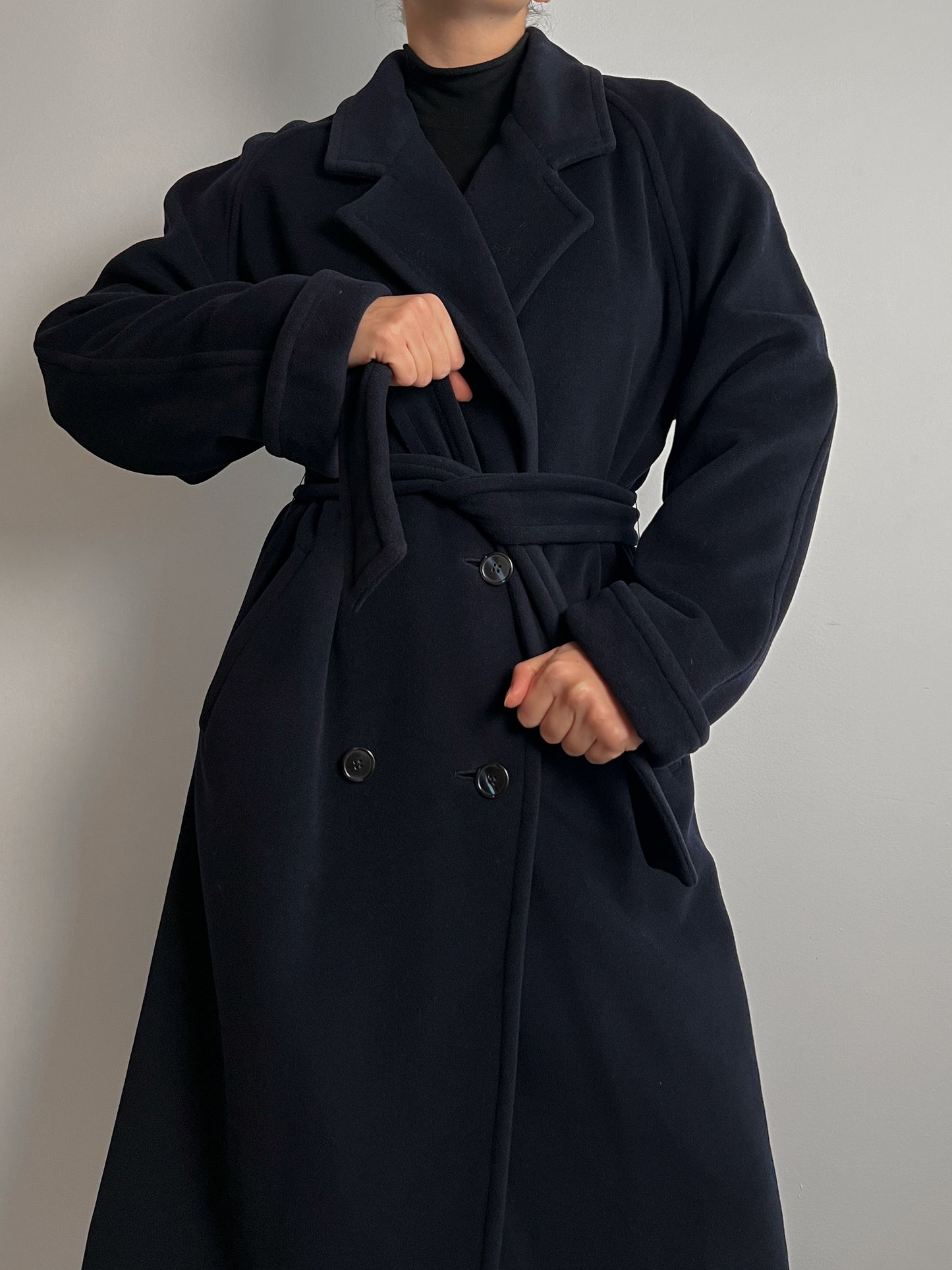 Pure wool blue long coat