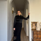 Pure wool black long skirt