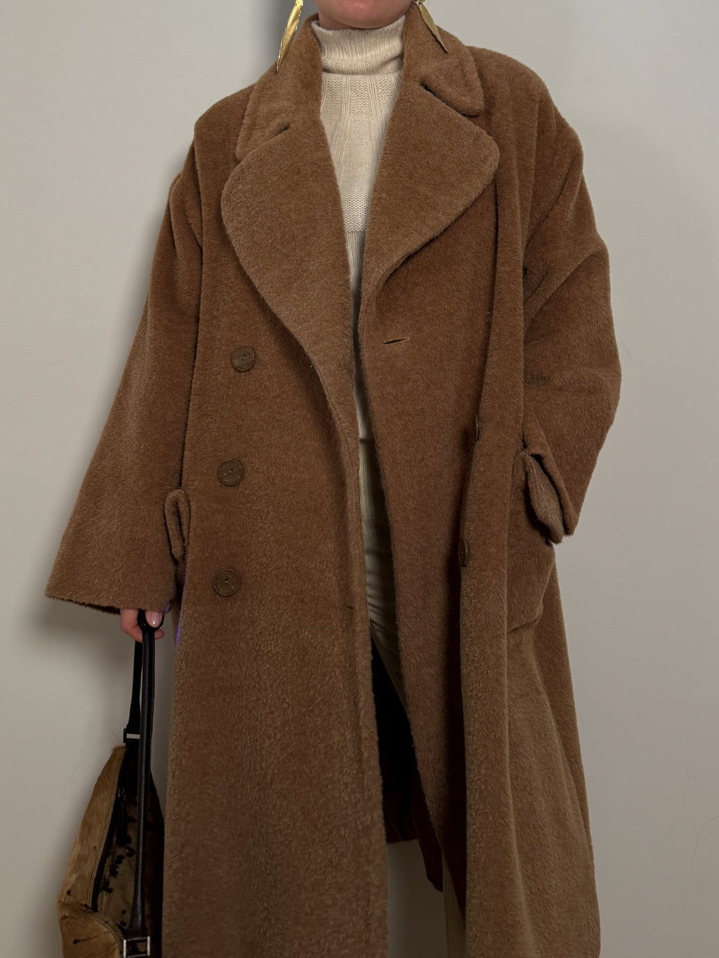 Pure virgin wool camel coat