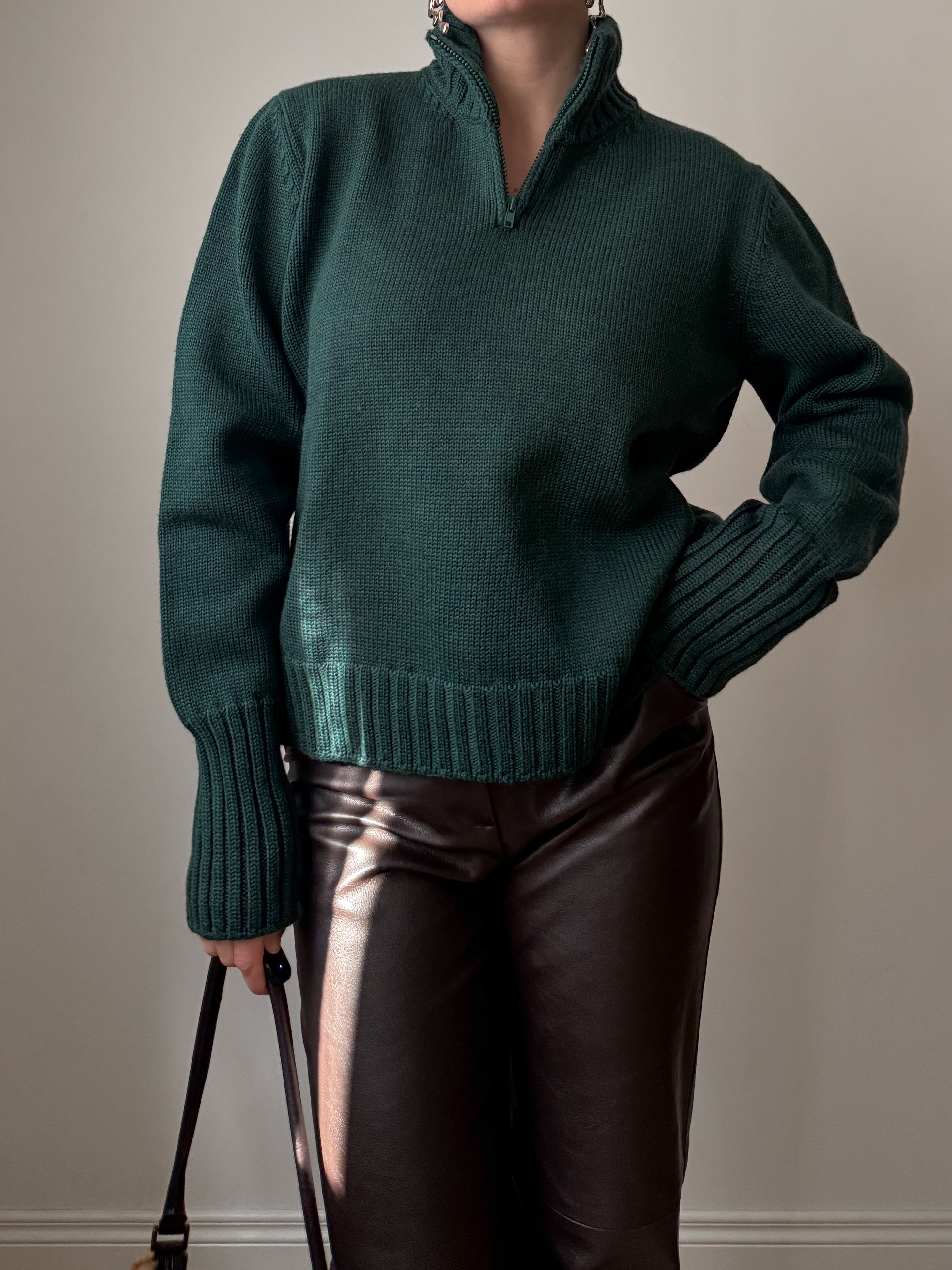 Pure wool green pull