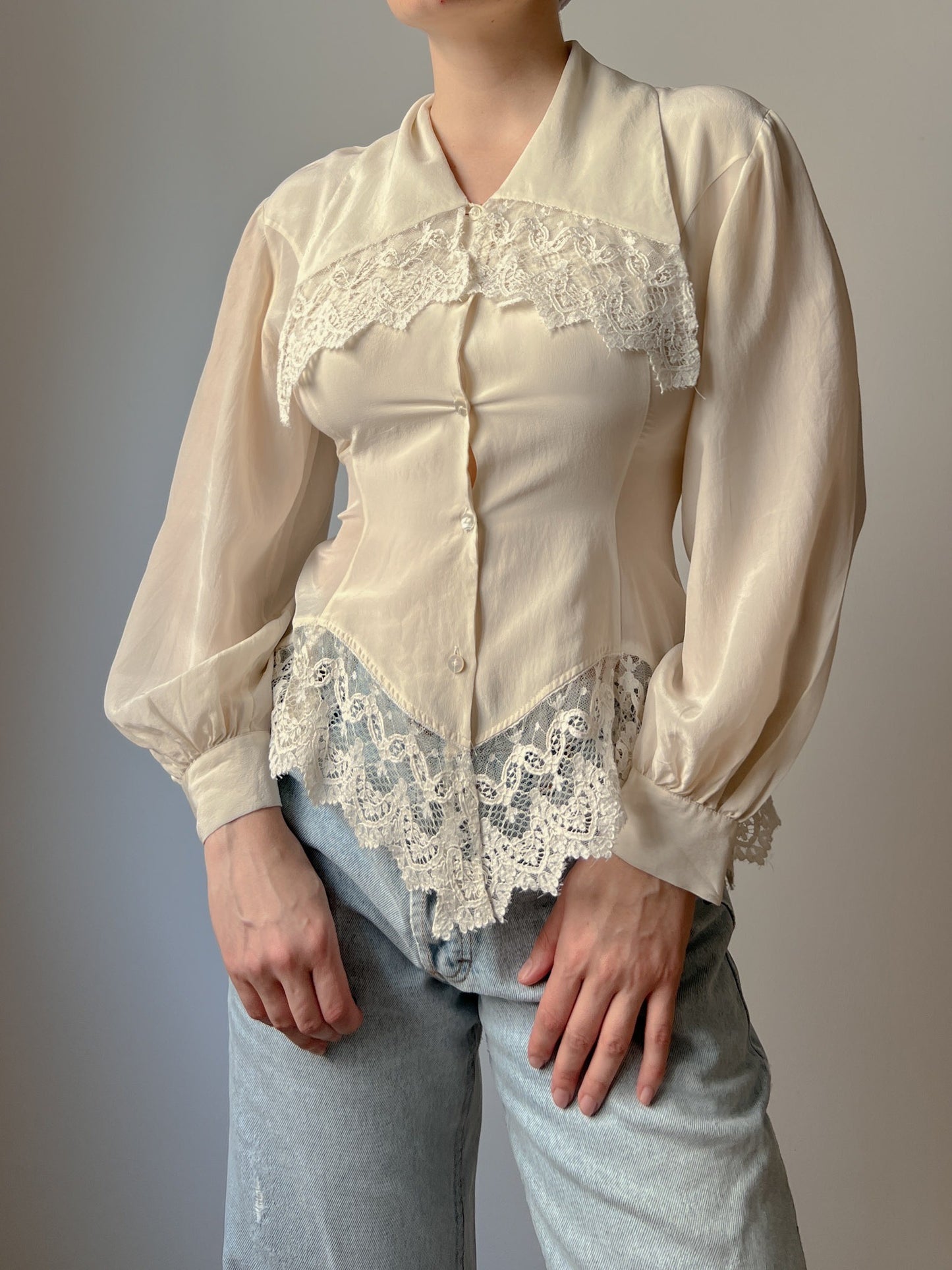 Pure silk romantic blouse