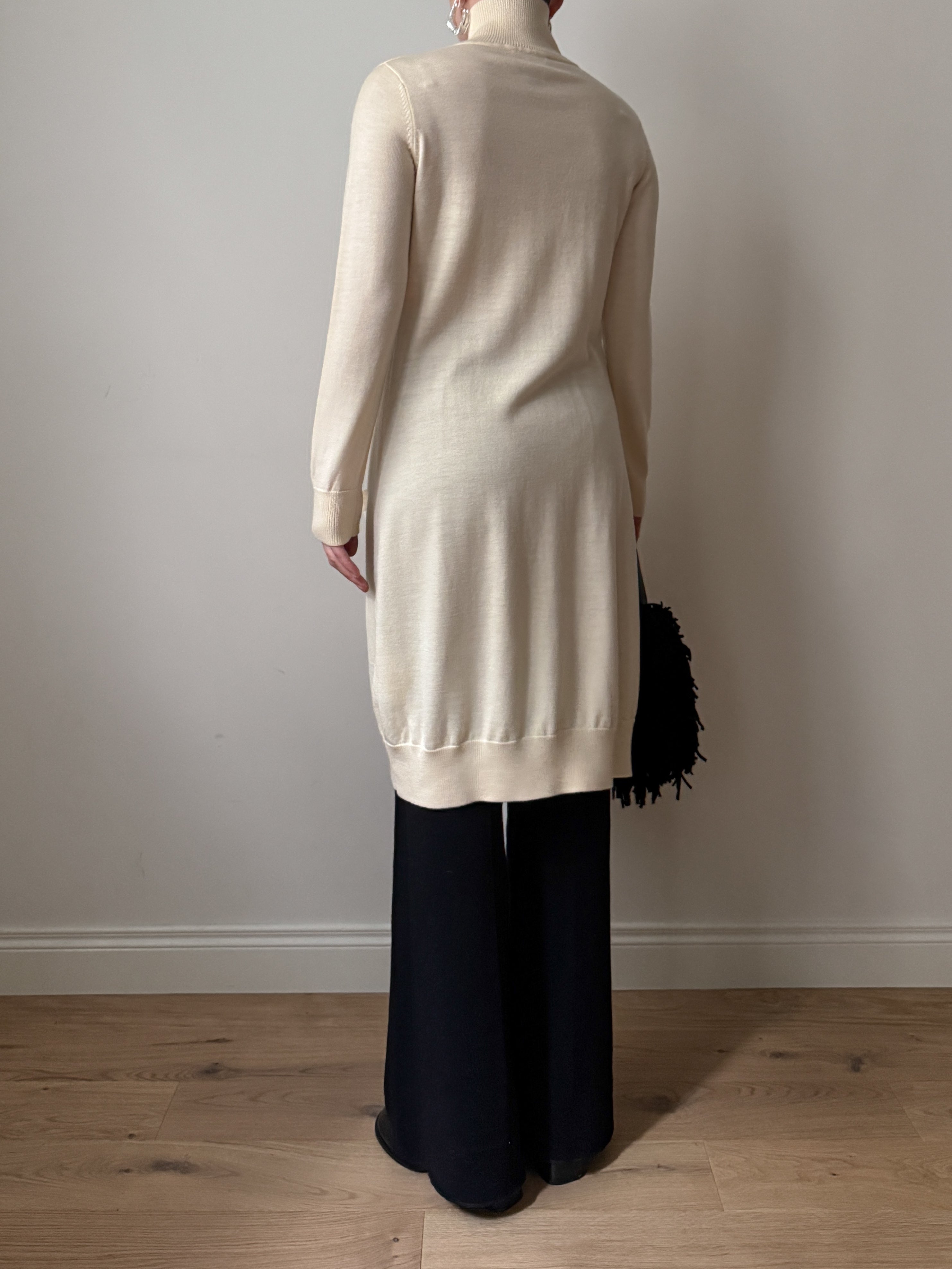 Roberto Cavalli Class wool and silk ivory dress