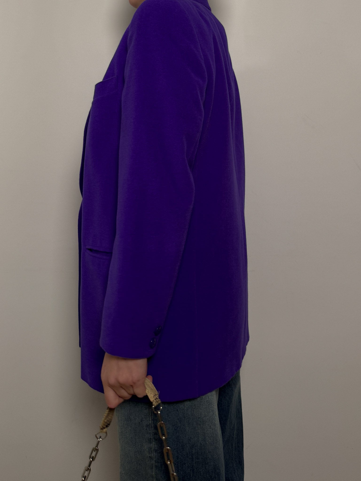 Piacenza pure wool purple blazer