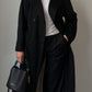 Pure wool black long coat