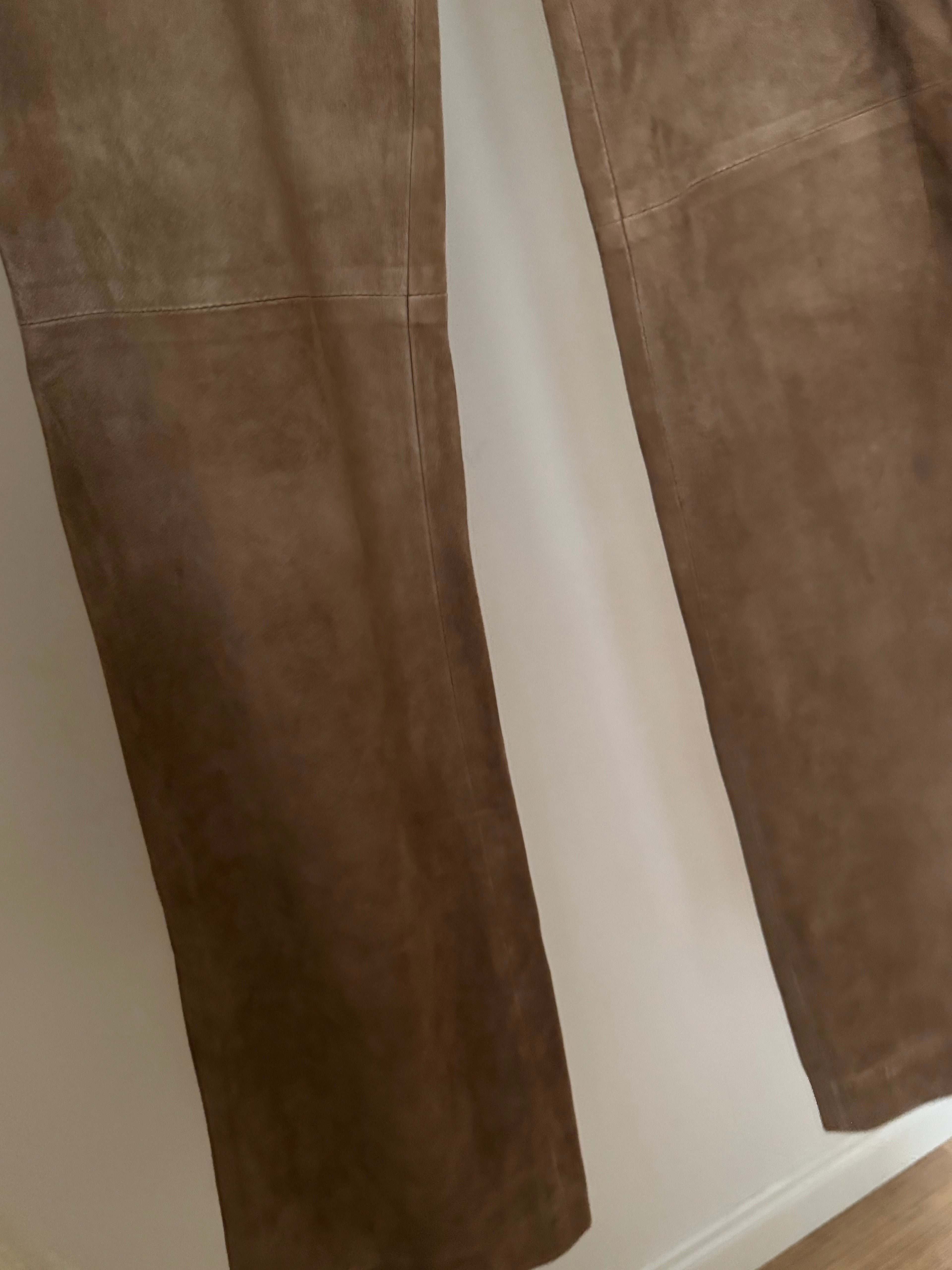 Tod's real suede taupe pants
