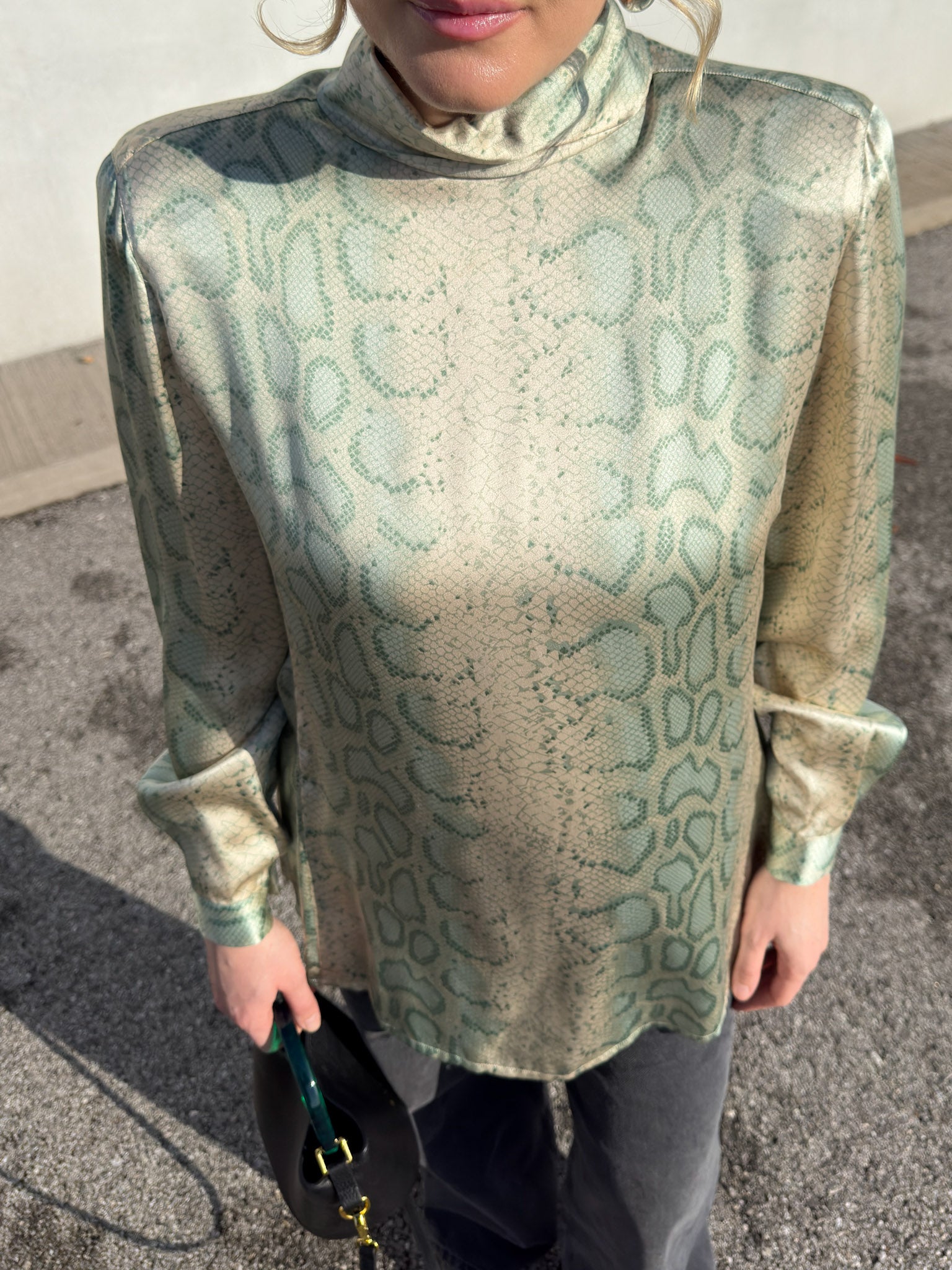 Pure silk animalier blouse