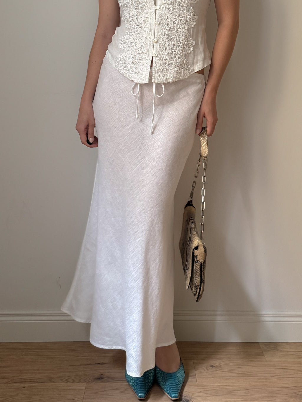 Armani Jeans pure linen white skirt