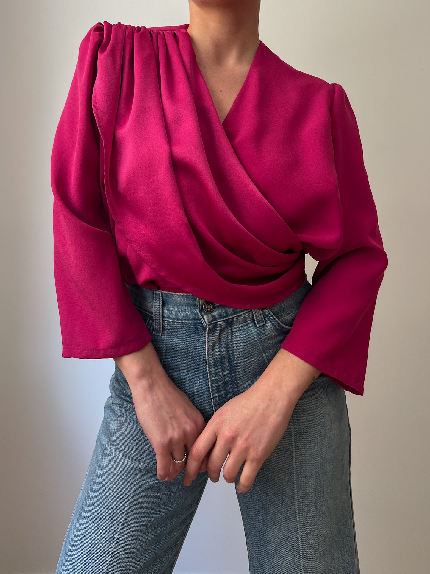 Pure silk cyclamen blouse