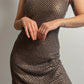 Beads and sequins bronze dress