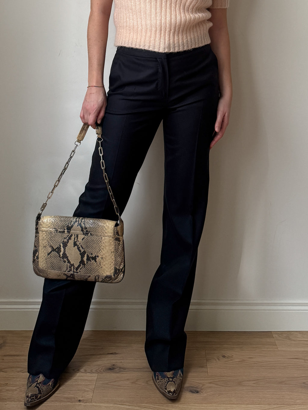 Max Mara wool and silk blue pants