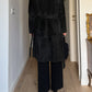 Suede and fur black coat
