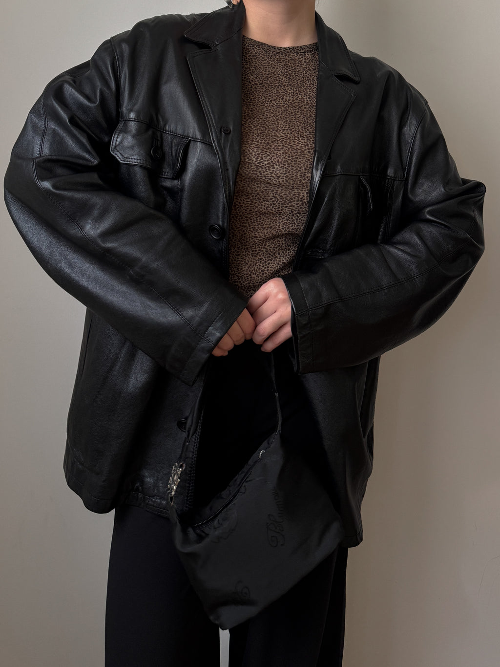 Real leather black jacket