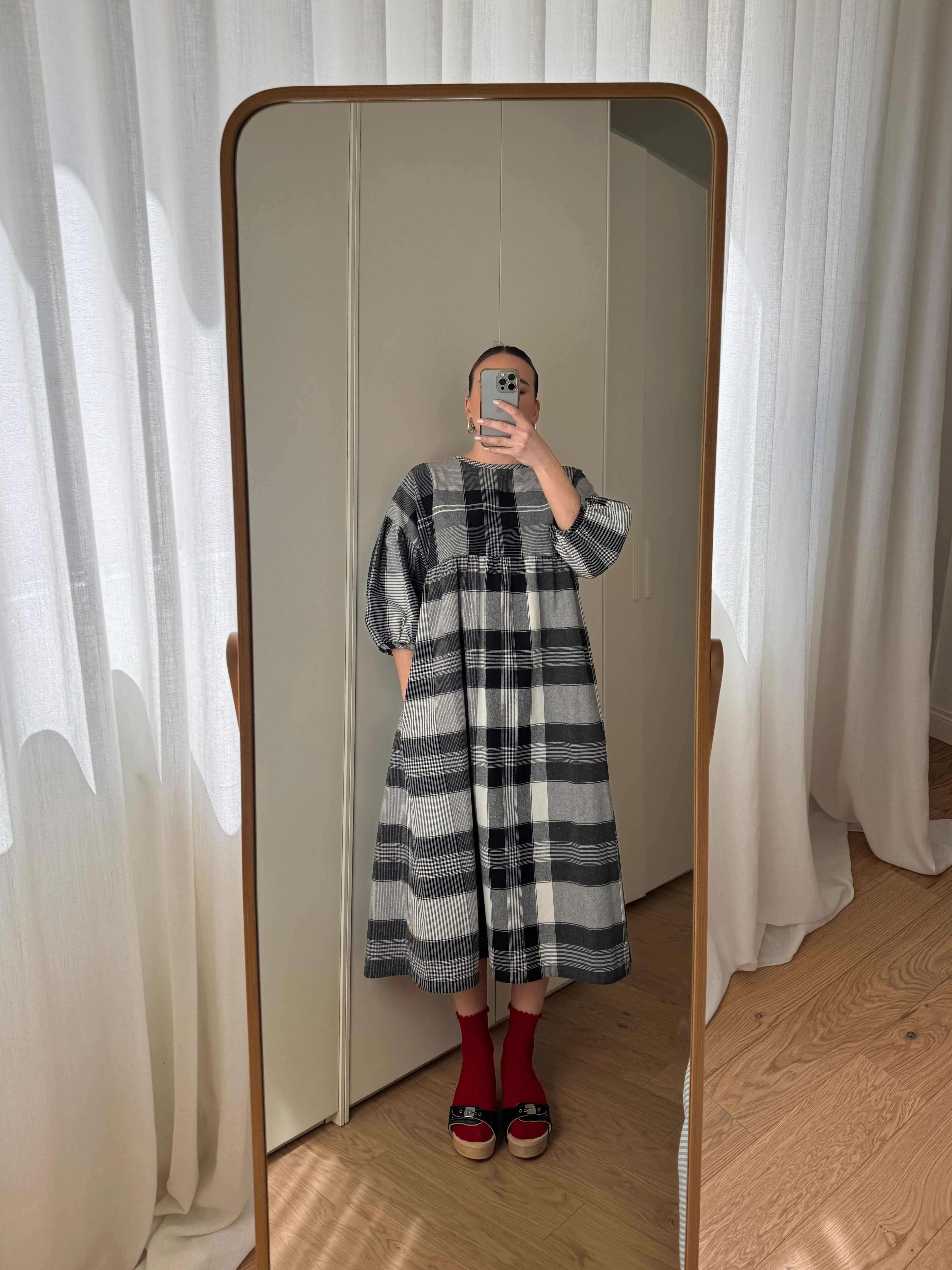 Abito in cotone a quadri