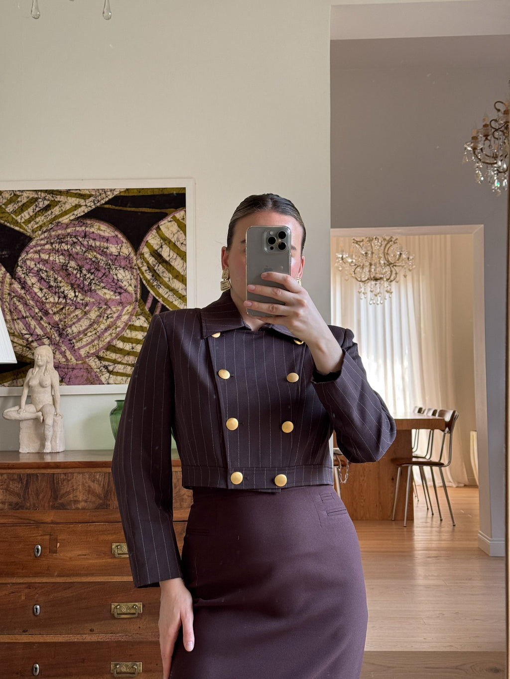 Solo chocolate cropped jacket