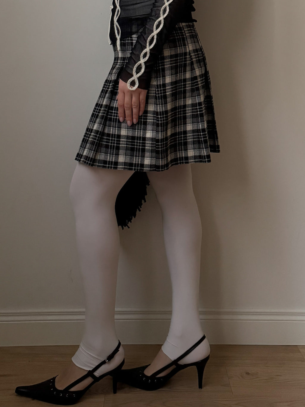 Pure wool tartan skirt
