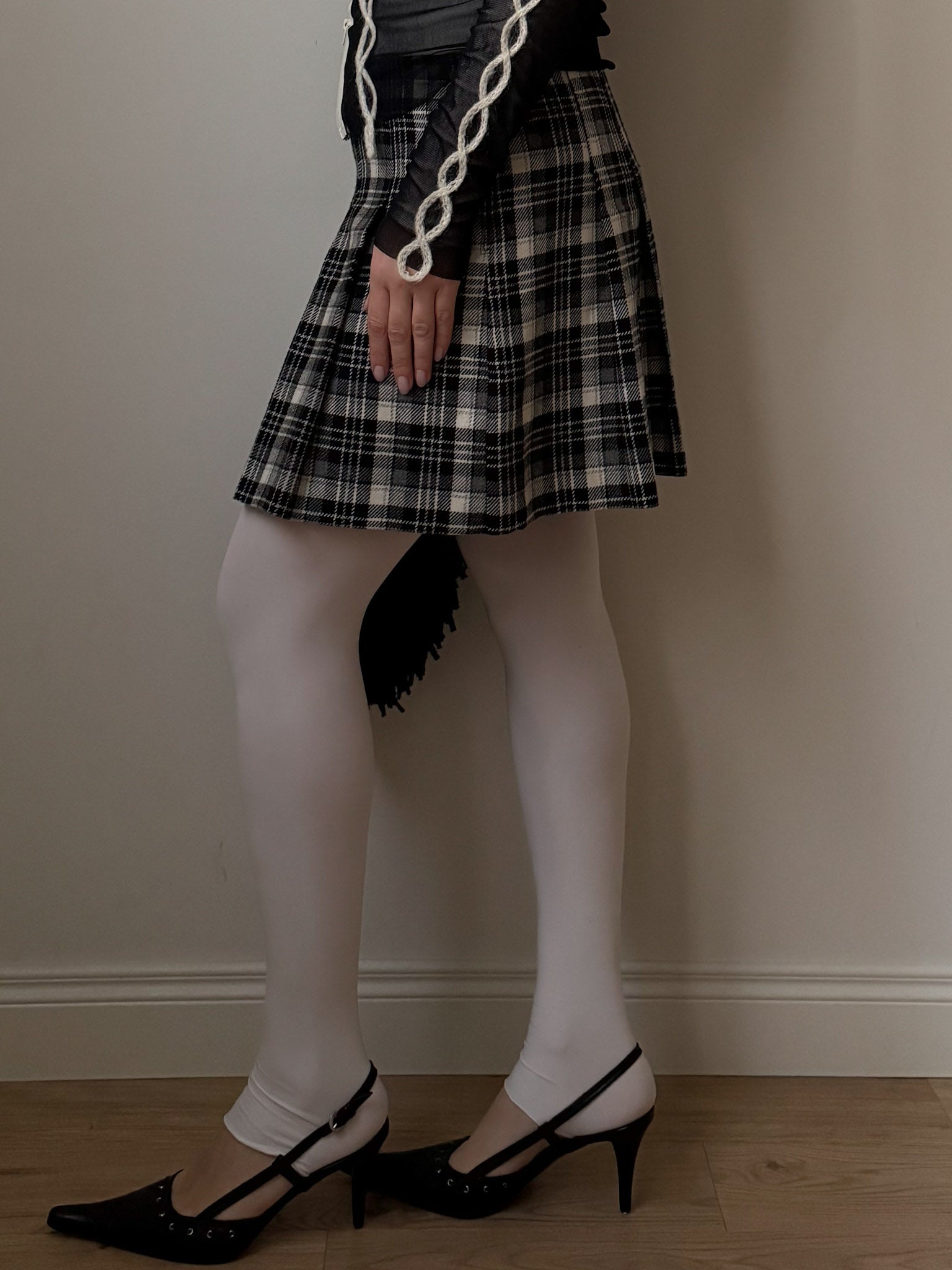 Pure wool tartan skirt