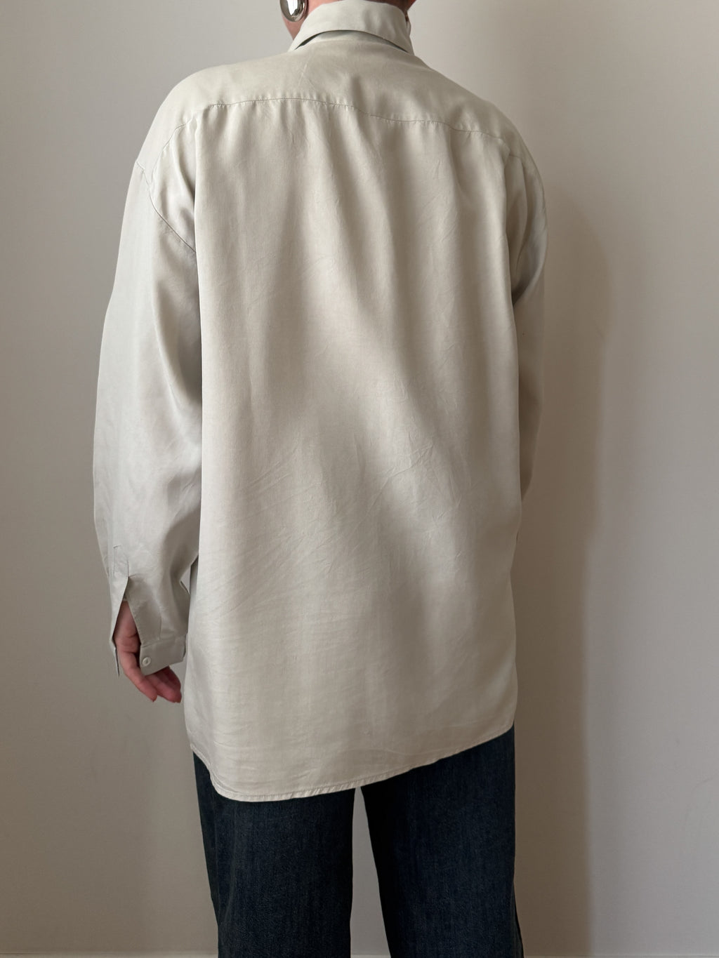 Camicia in pura seta opaca effetto cotone