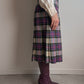 Pure wool pleated pink tartan skirt