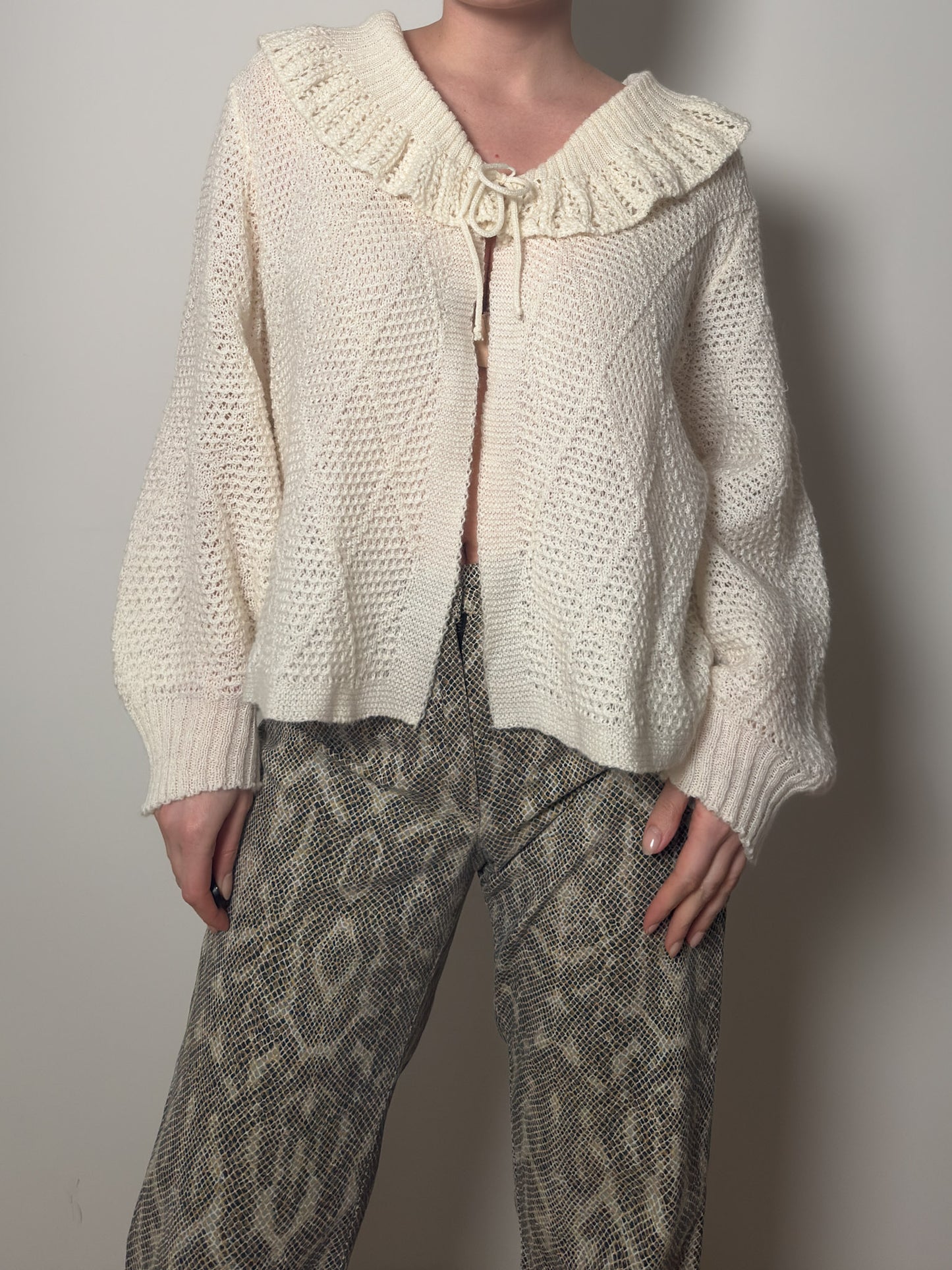 Wool blend ivory cardigan
