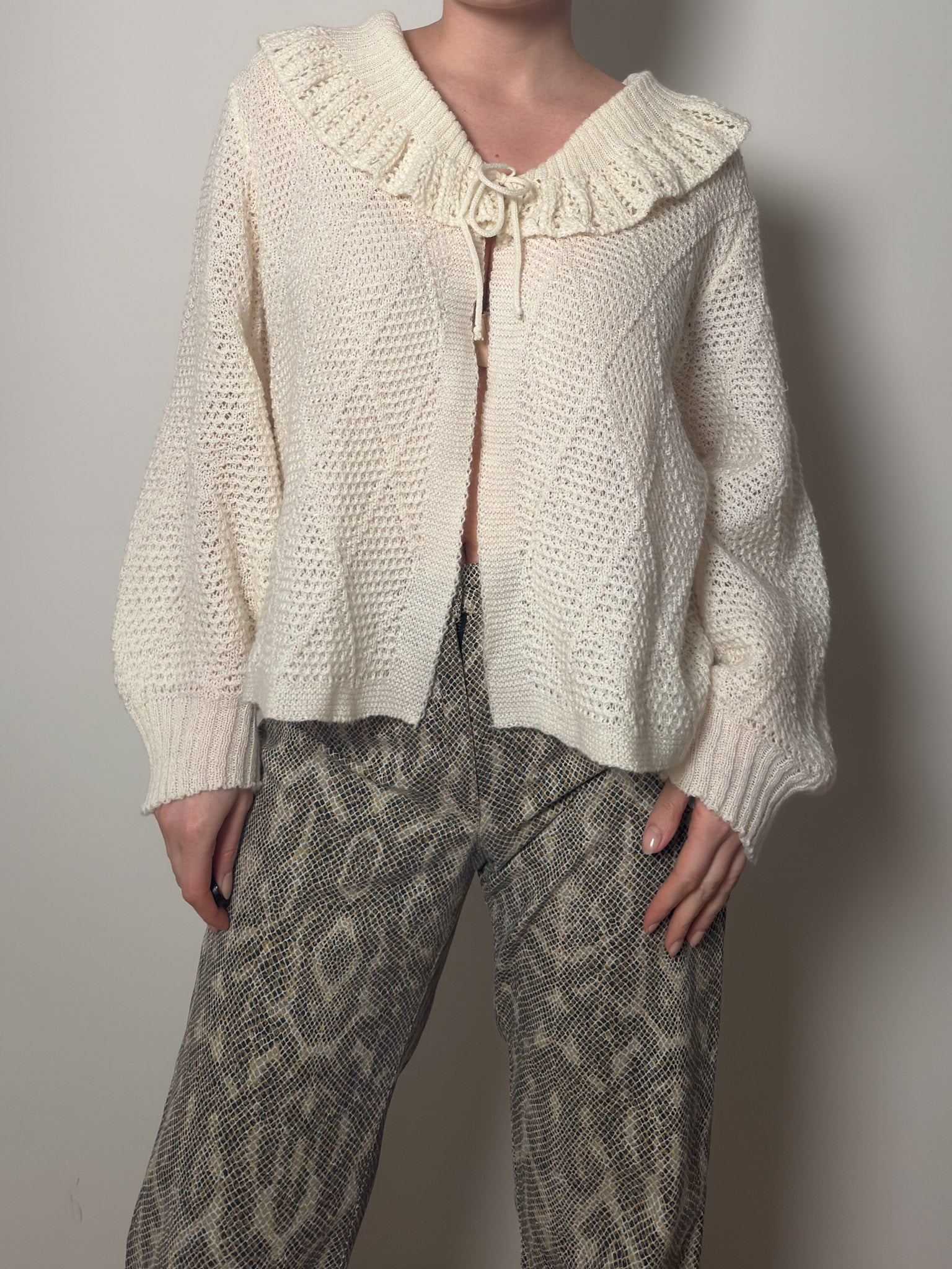 Wool blend ivory cardigan