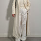 Cotton and virgin wool ivory coat