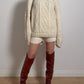 Pure wool embroidered ivory pull