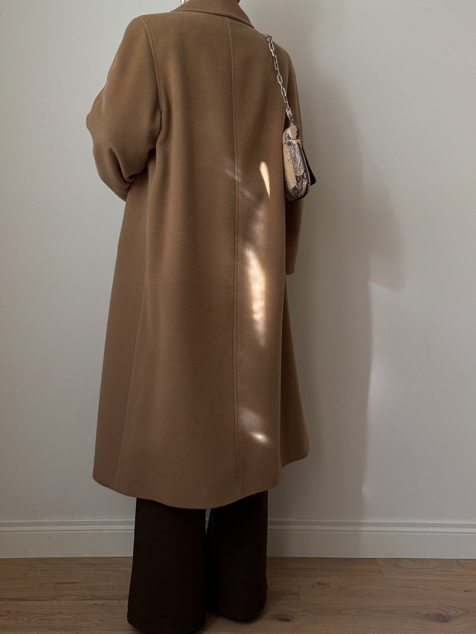 Pure wool camel long coat