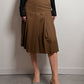 Pure virgine wool pleated camel skirt