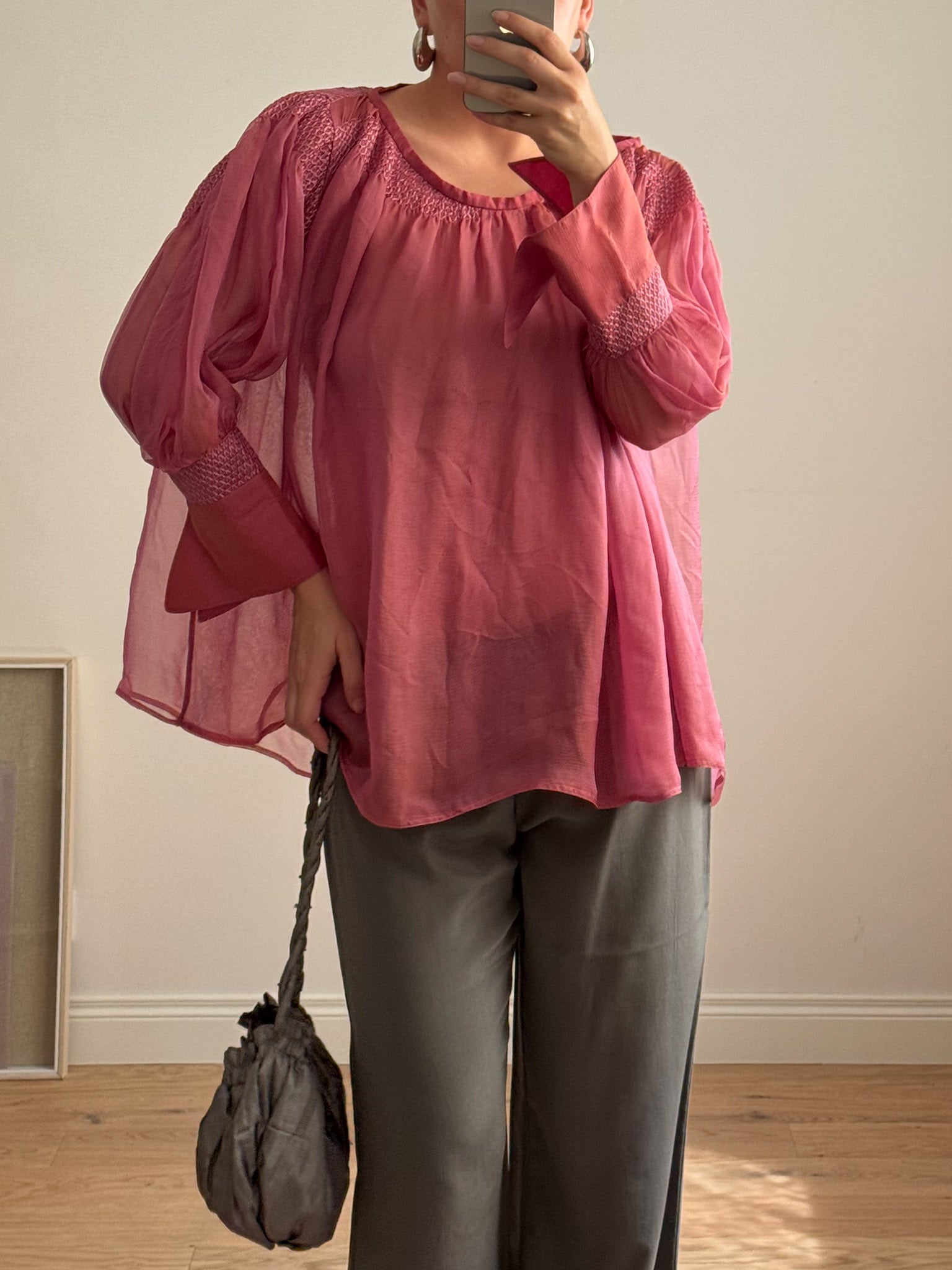 Pure silk mauve blouse