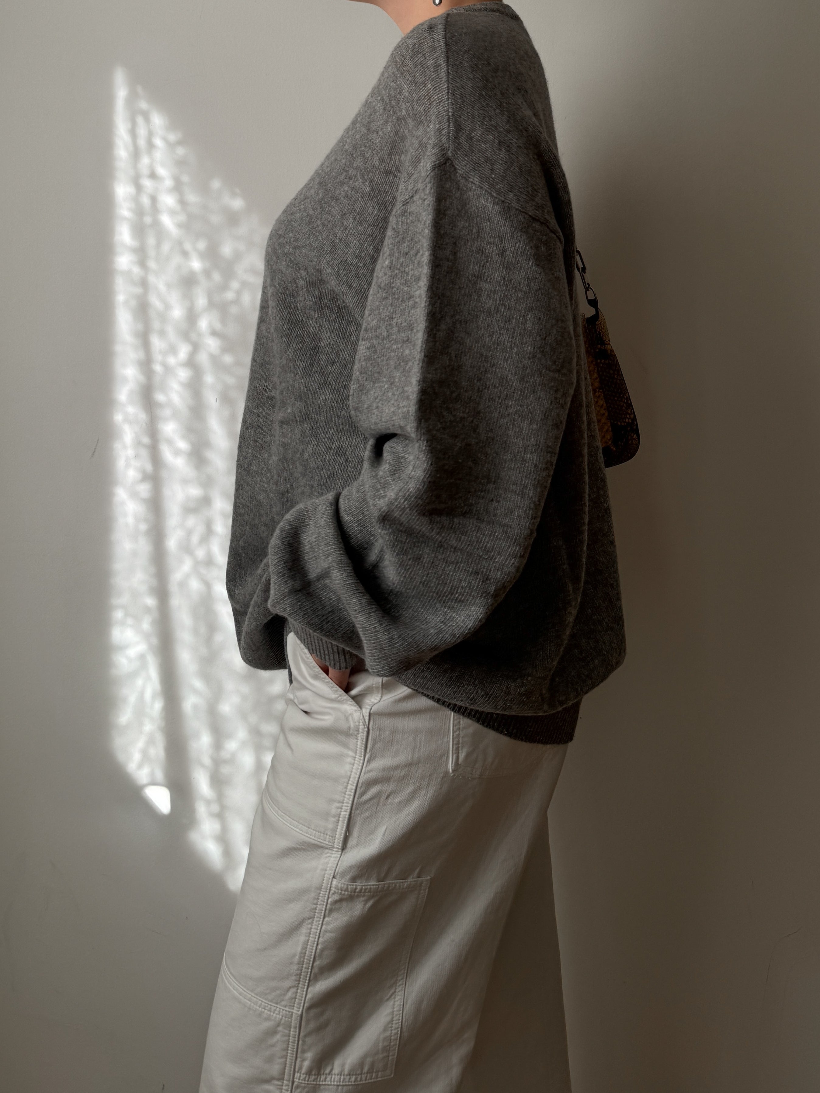Lambswool grey maxi pull