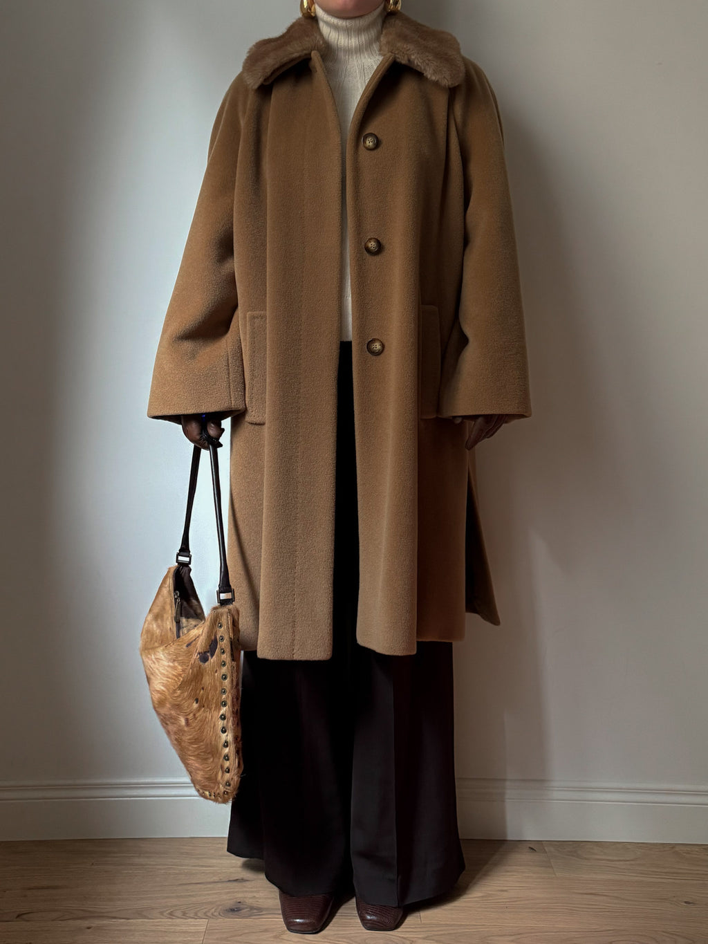 Pure wool camel coat