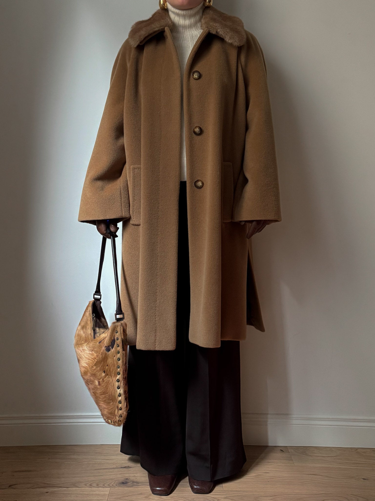 Pure wool camel coat
