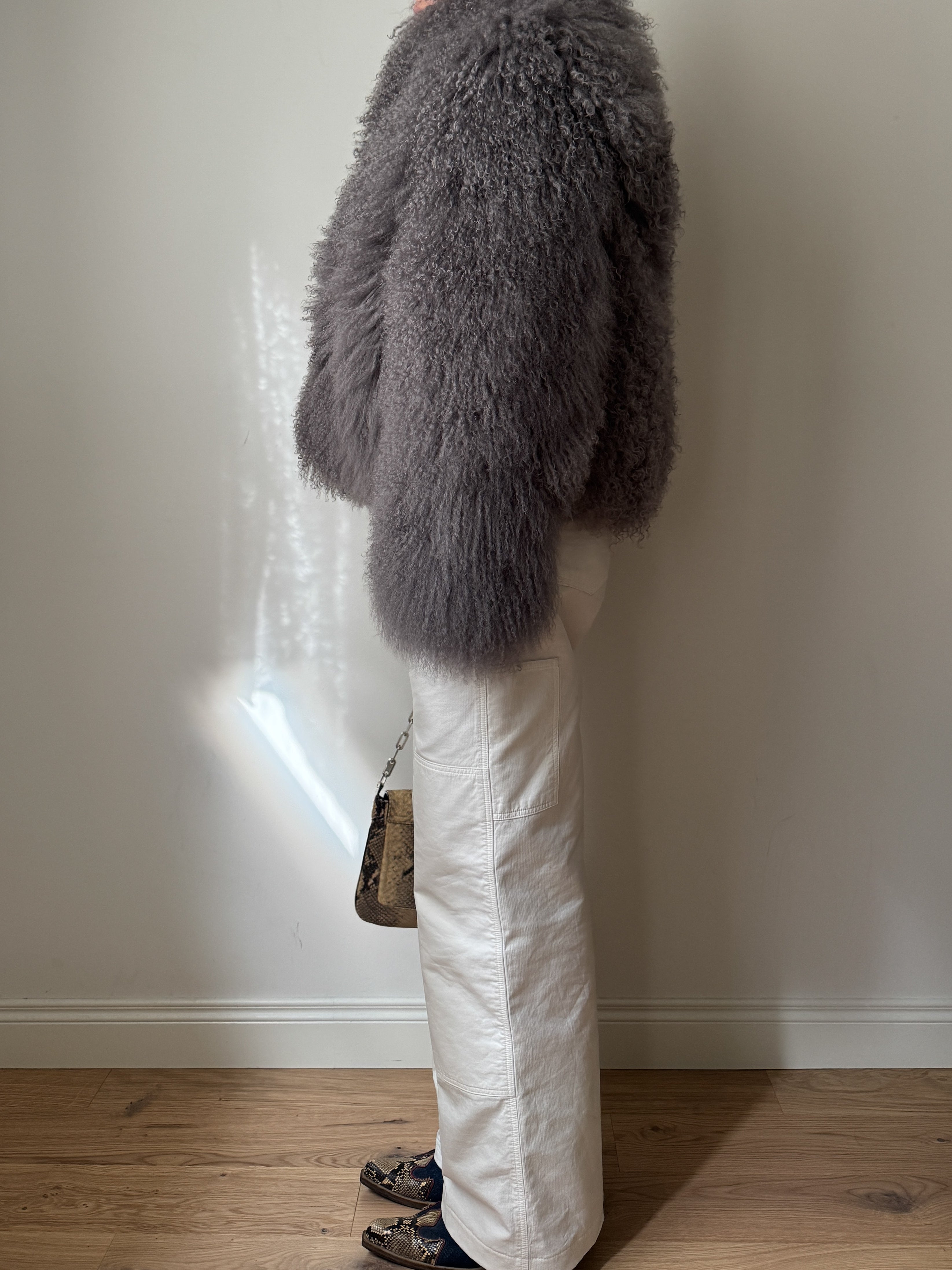 Mongolian grey fur jacket