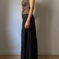 Pure silk black long skirt