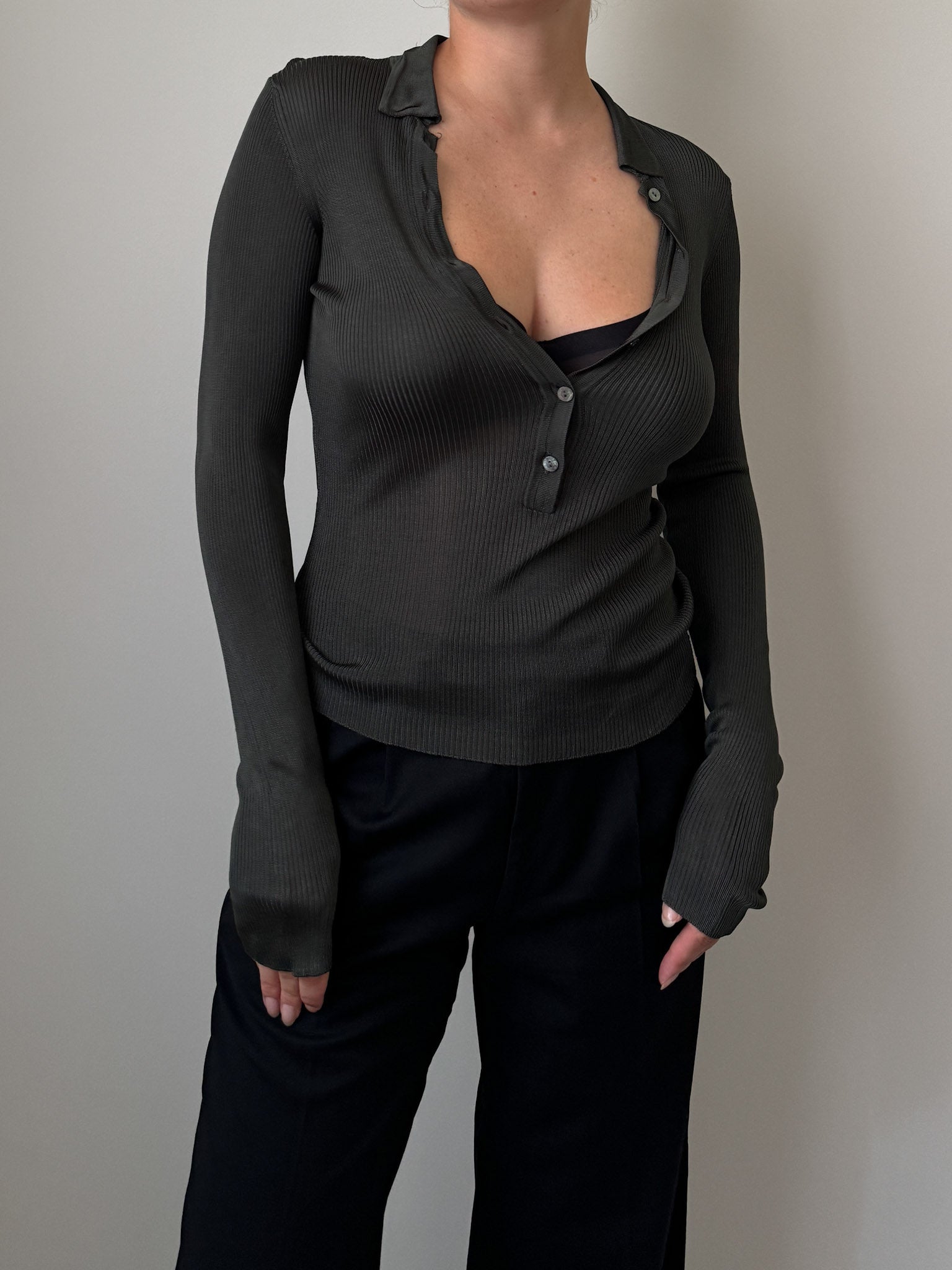 Cerruti 1881 pure viscose grey top