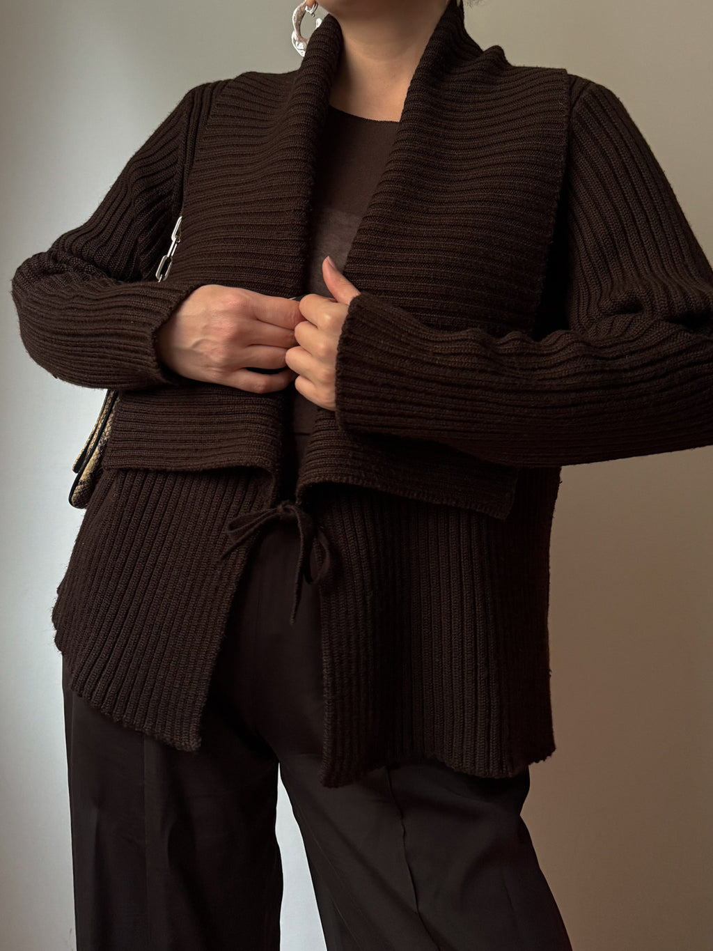 Pure wool brown cardigan