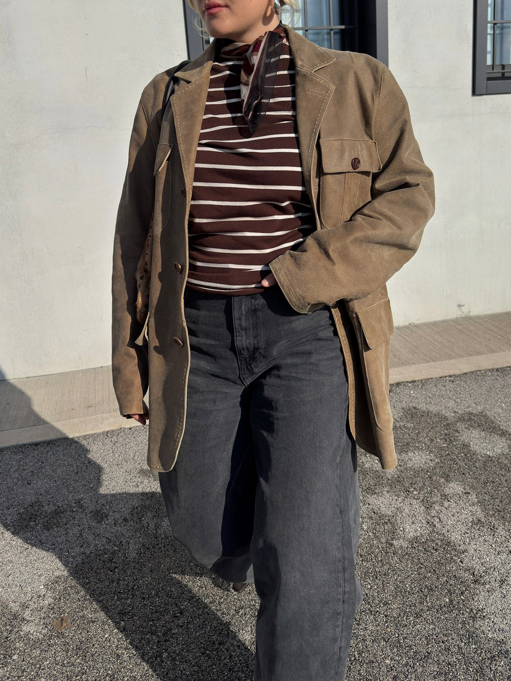 Real suede taupe jacket