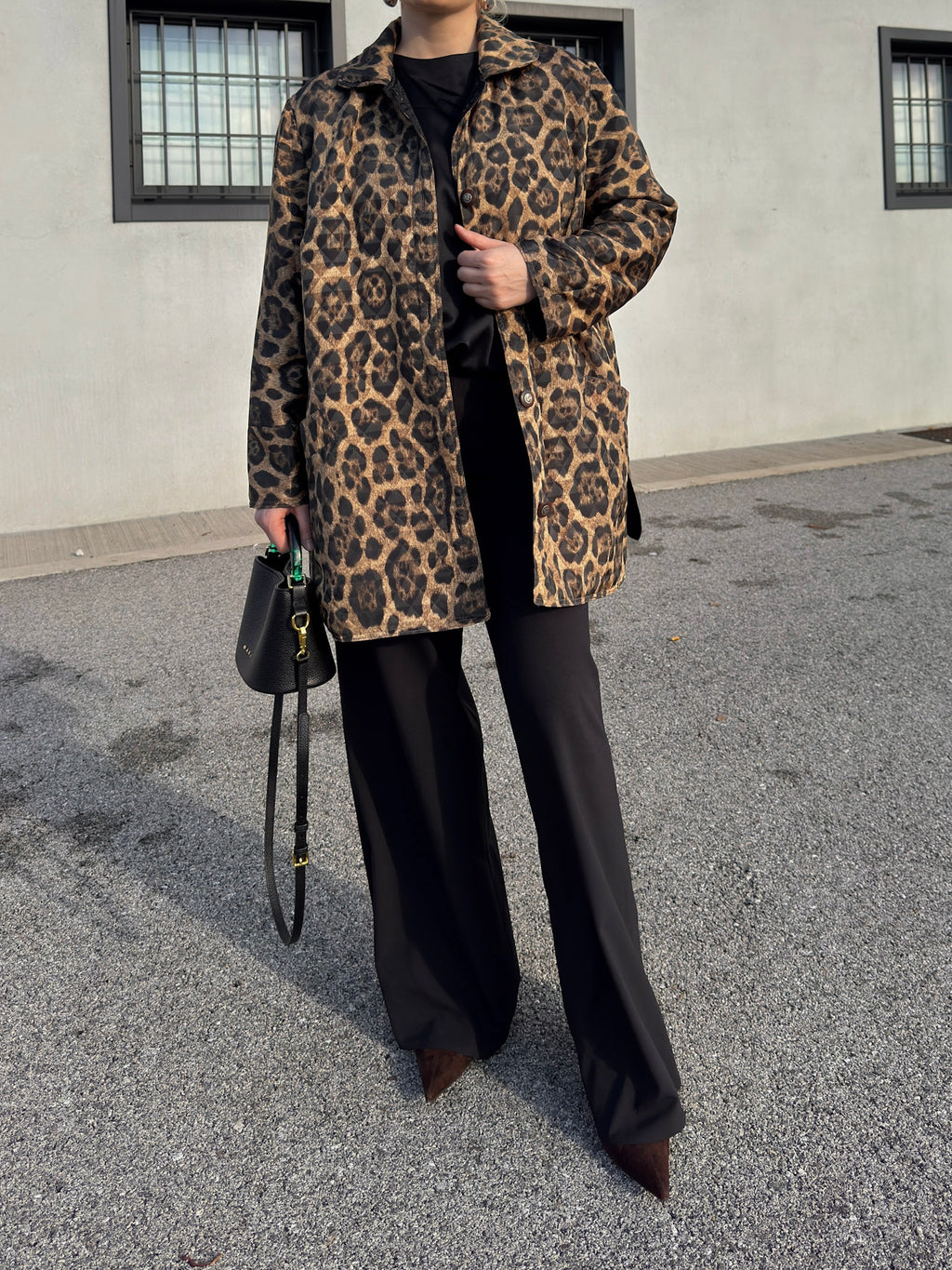 Quilted double face animalier jacket