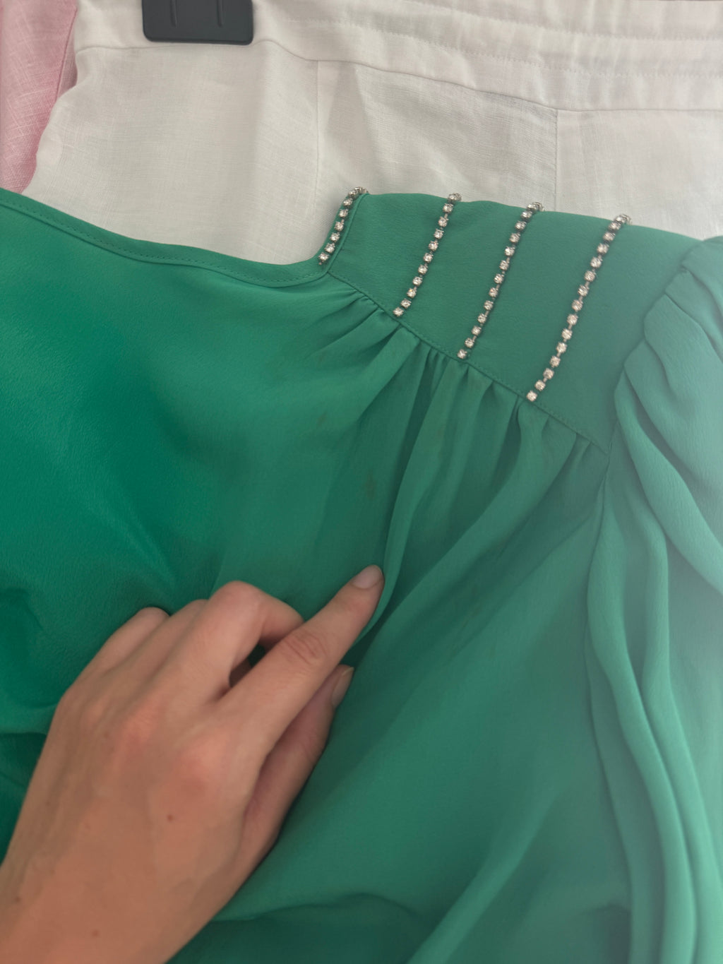 Silk blend green blouse