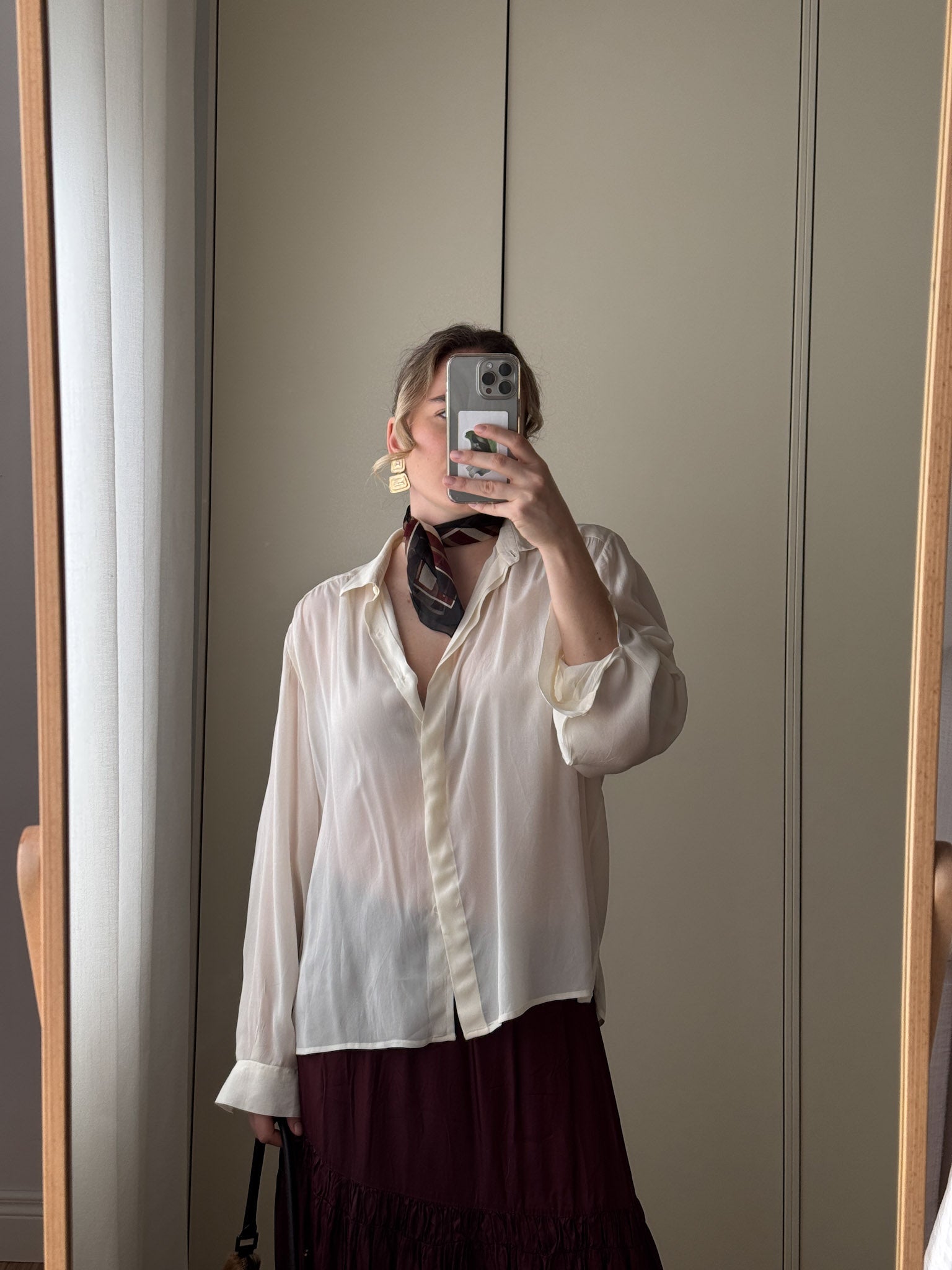 Viscose ivory shirt