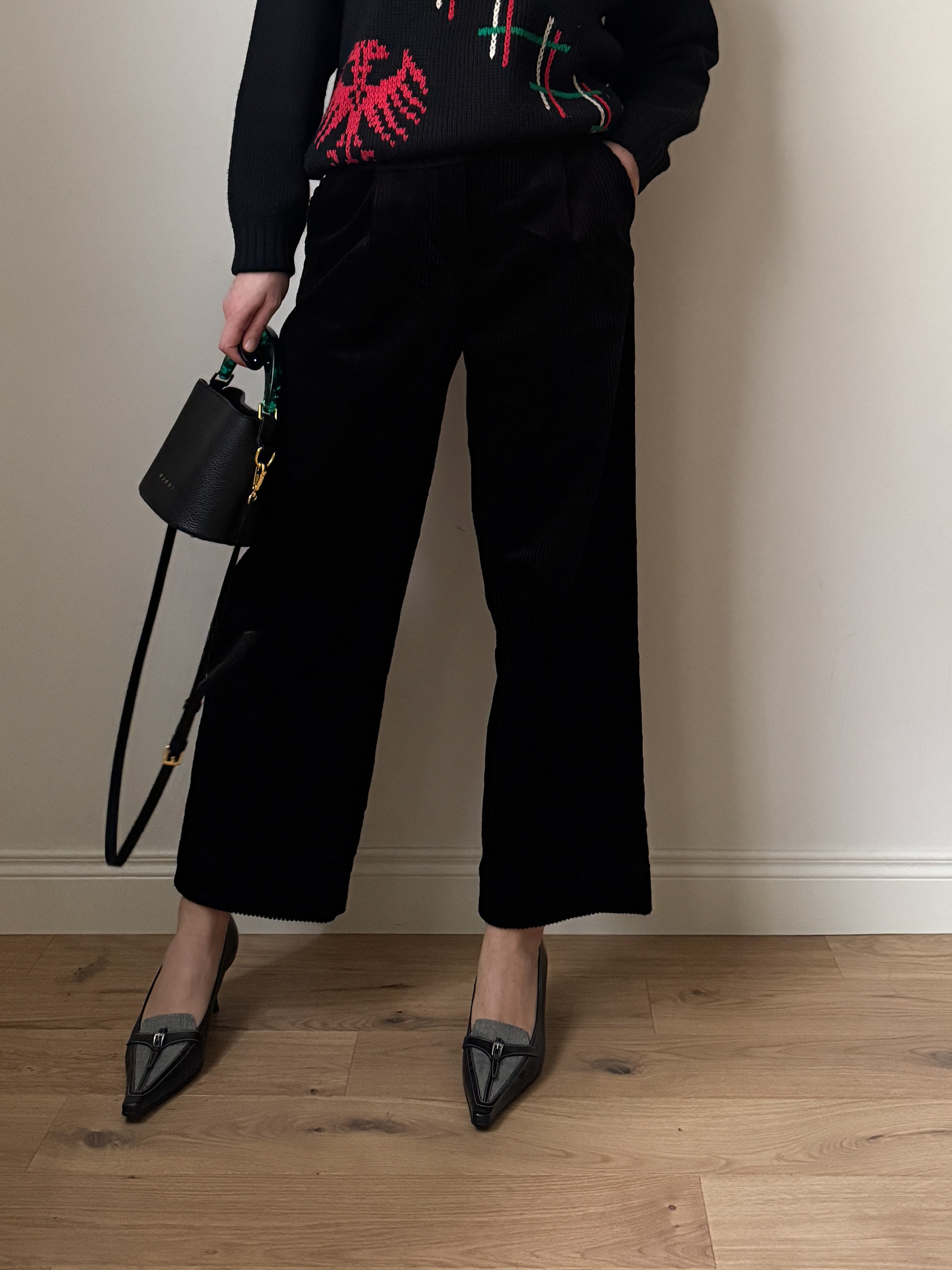 Momonì velvet black pants