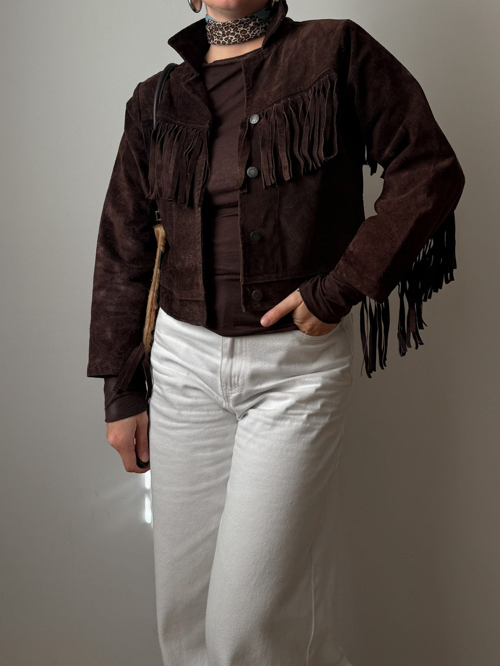 Real suede fringed jacket