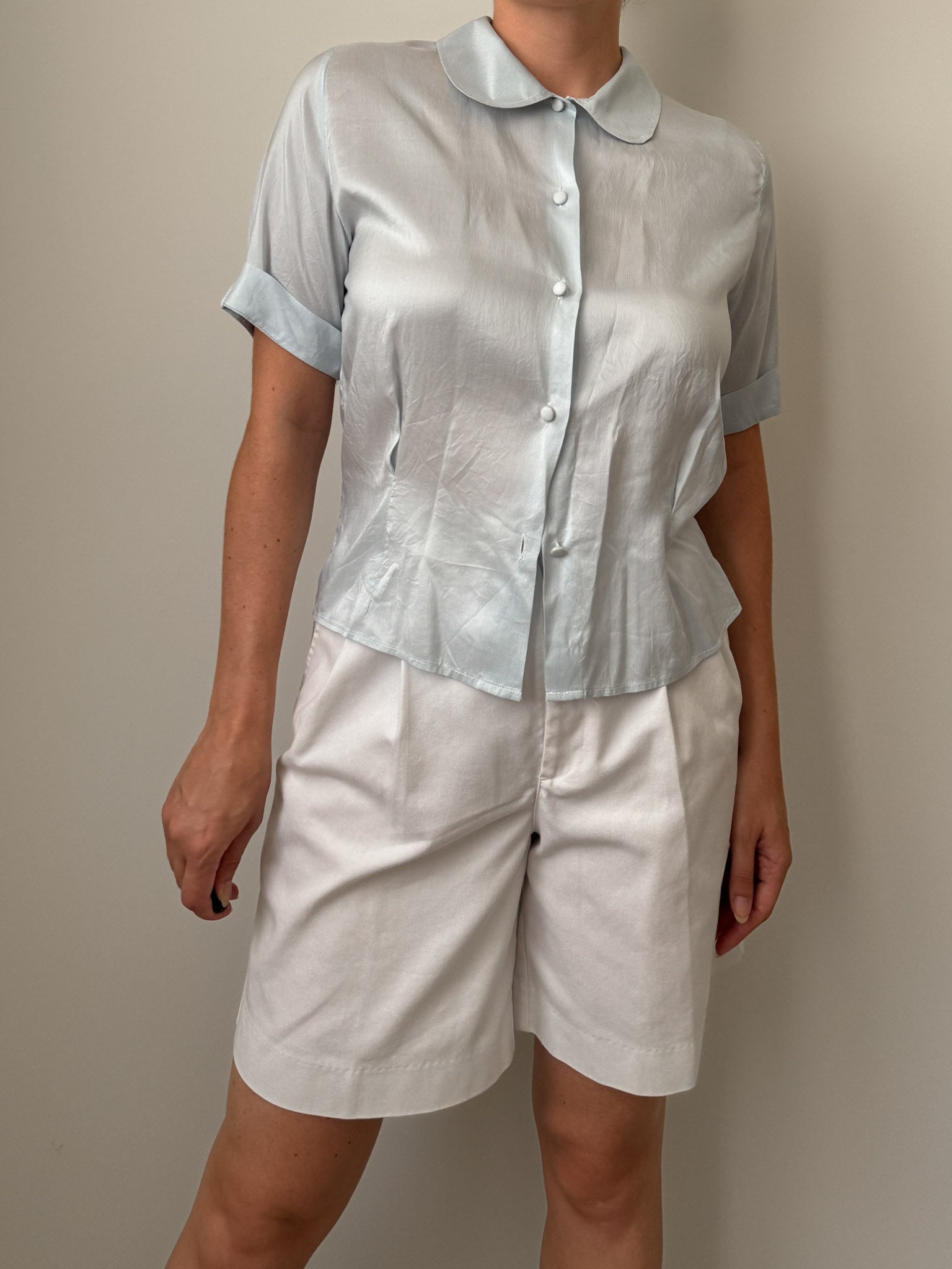 Benetton pure silk sky shirt