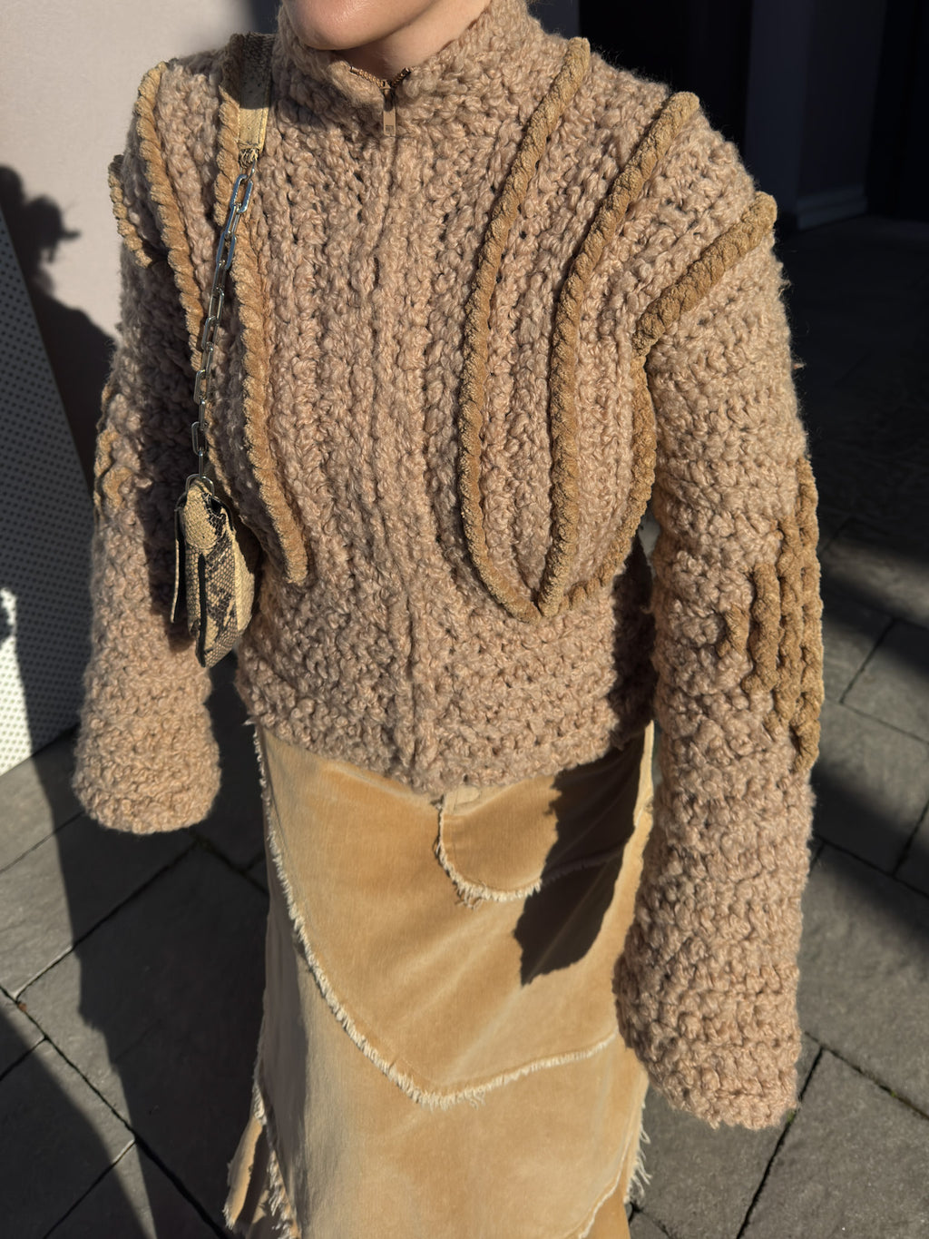 Pure wool camel cardigan