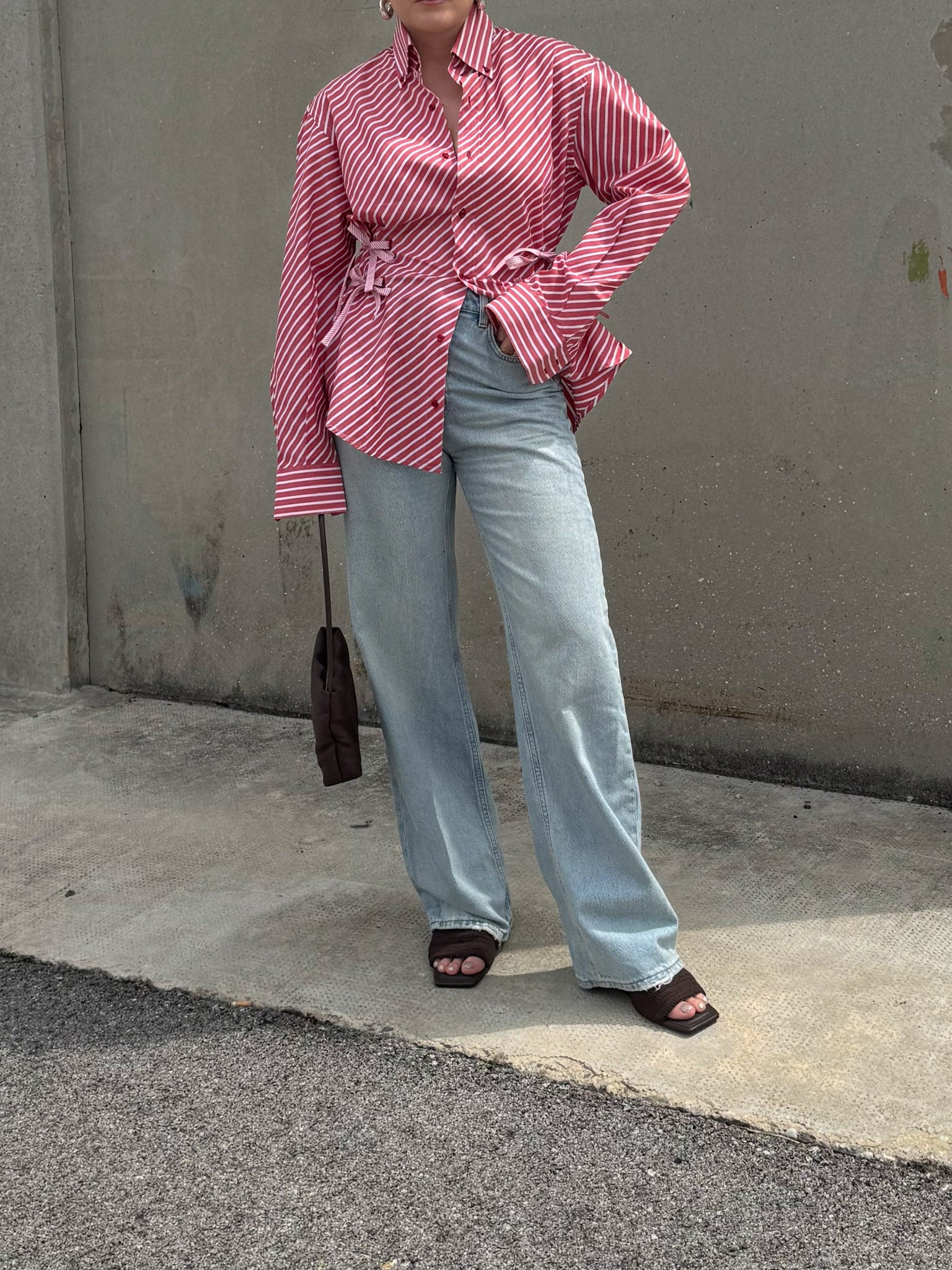 Isotta striped red cotton